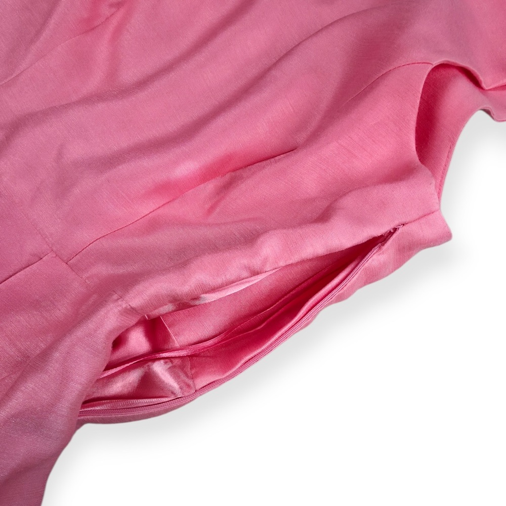 INA Pink Fit & Flare Sleeveless Pleated Dress Lined Zip Size M Party - Picture 3 of 4